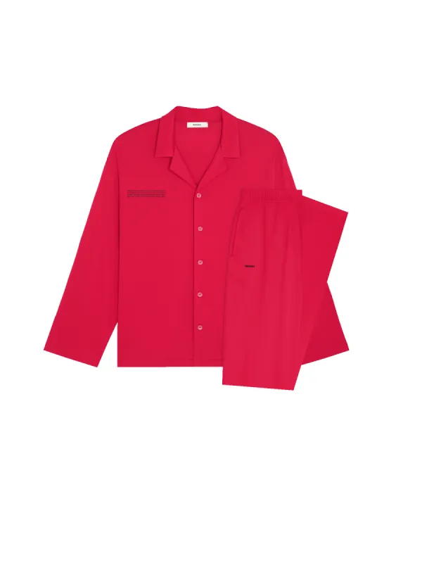 Mens 365 Lightweight Long Pyjama Set —goji red sold by Pangaia