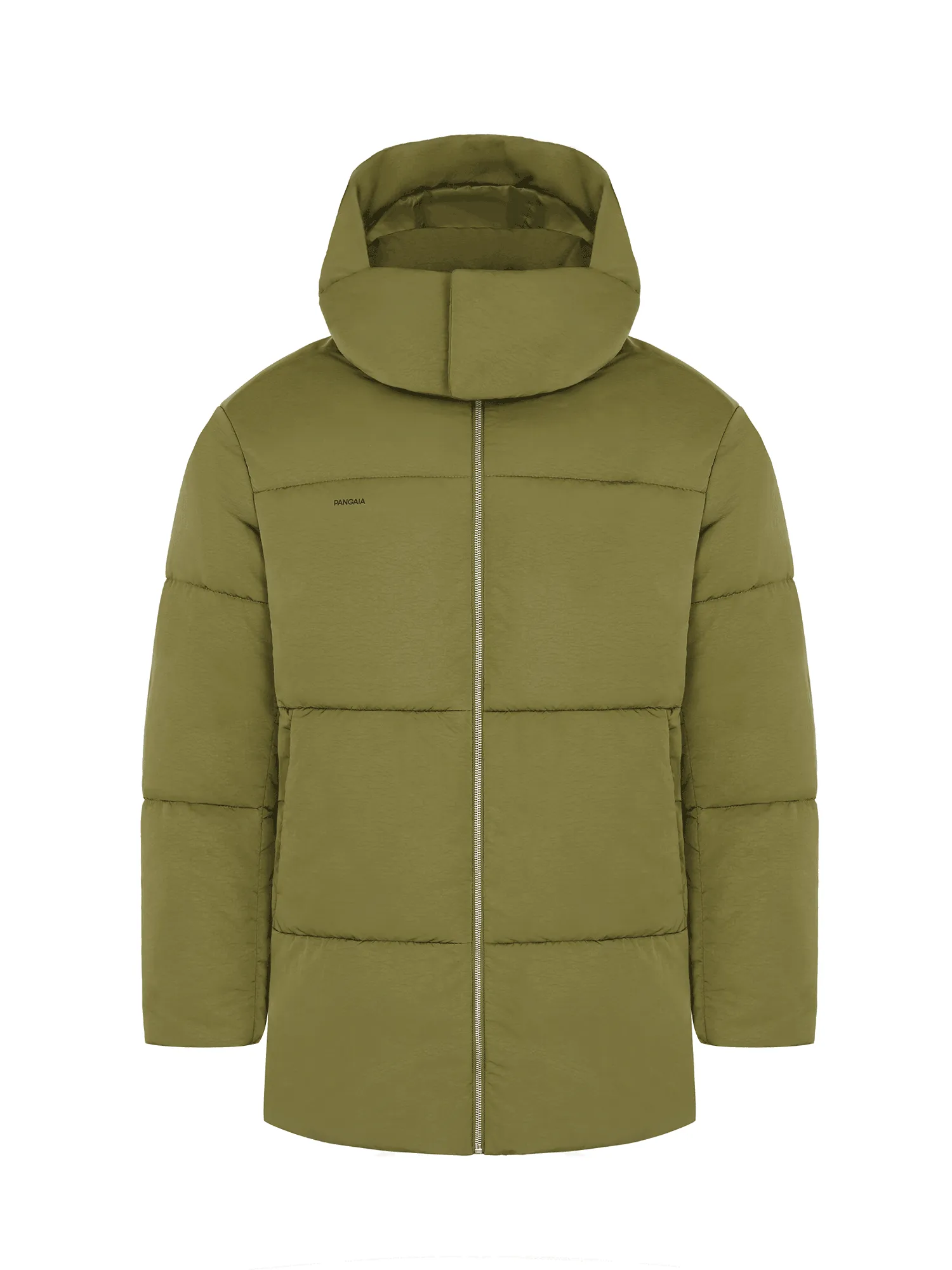 Women's DNA Flower-Warmth Long Puffer—highland green sold by Pangaia