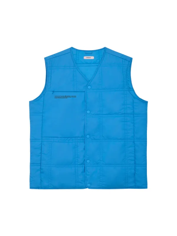 Womens Flower-Warmth Quilted Gilet—cerulean blue sold by Pangaia