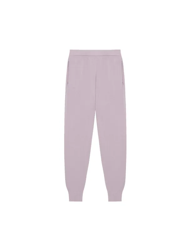 Womens Regenerative Merino Wool Track Pants—raisin purple sold by Pangaia