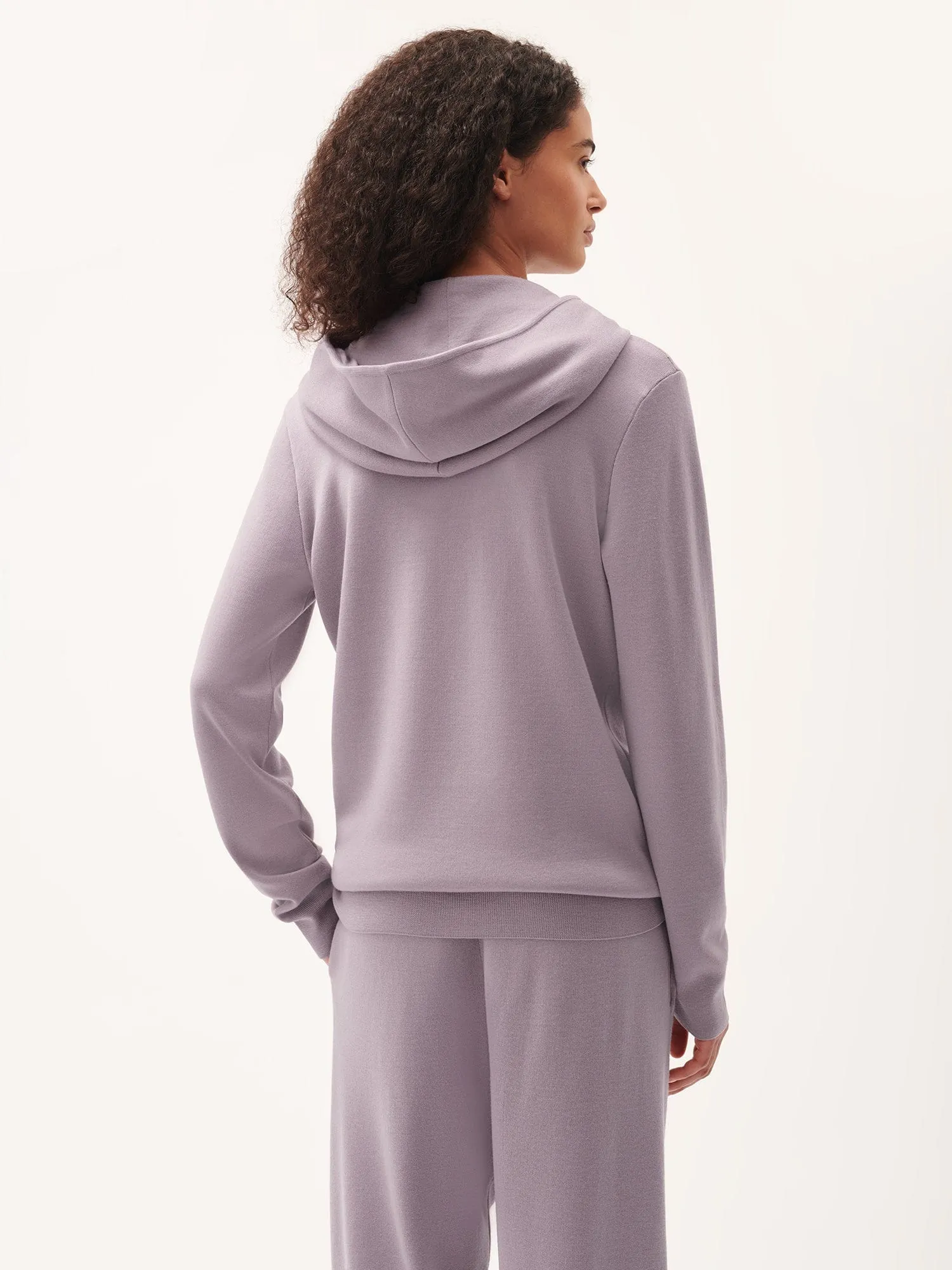 Womens Regenerative Merino Wool Hoodie—raisin purple sold by Pangaia product image thumbnail 3