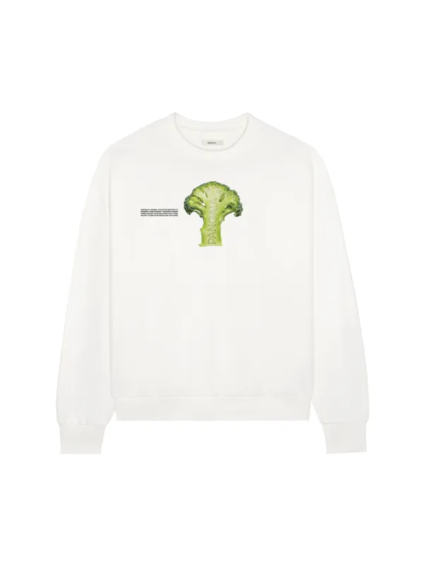 Womens 365 Midweight Broccoli Sweatshirt—off white made by Pangaia