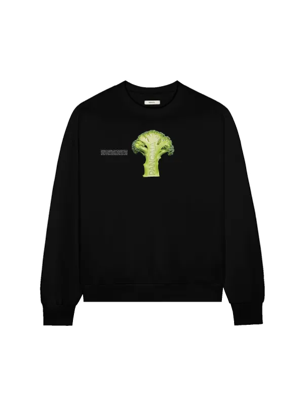Womens 365 Midweight Broccoli Sweatshirt—black made by Pangaia