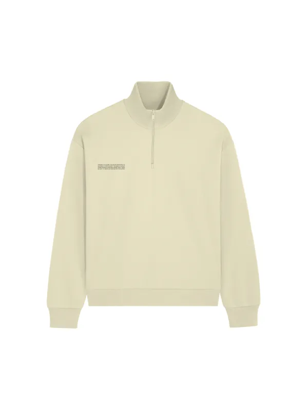 Mens DNA Double Jersey Half Zip Sweatshirt—maitake beige sold by Pangaia
