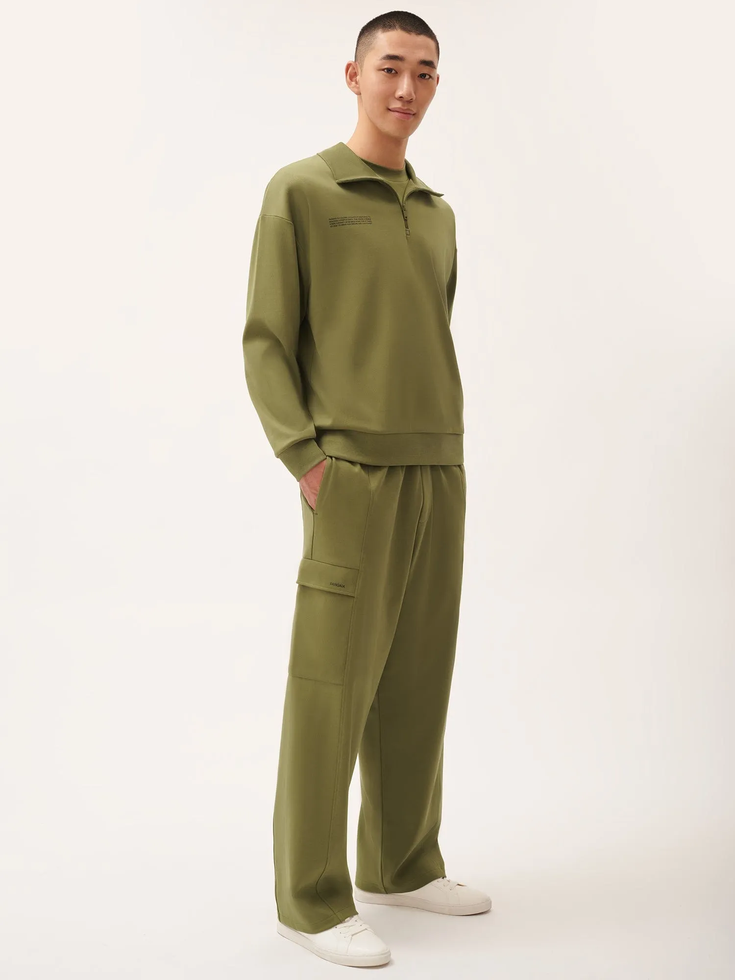 Mens DNA Double Jersey Cargo Trousers—highland green sold by Pangaia product image thumbnail 2