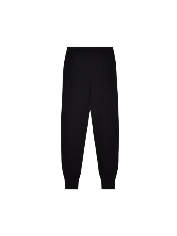 Womens Regenerative Merino Wool Track Pants—black sold by Pangaia