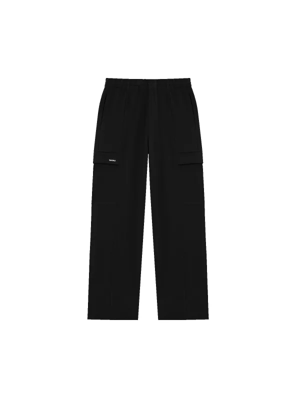 Mens DNA Double Jersey Cargo Trousers—black sold by Pangaia