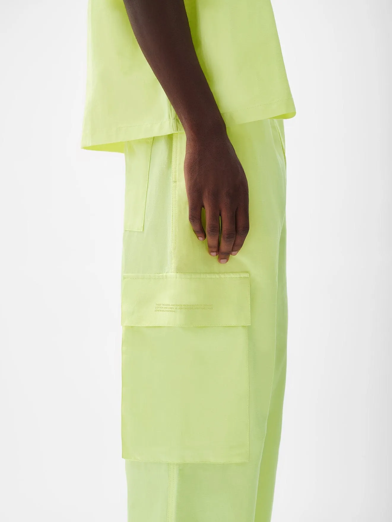 Womens Organic Cotton Linen Cargo Pants—andes green sold by Pangaia product image thumbnail 5