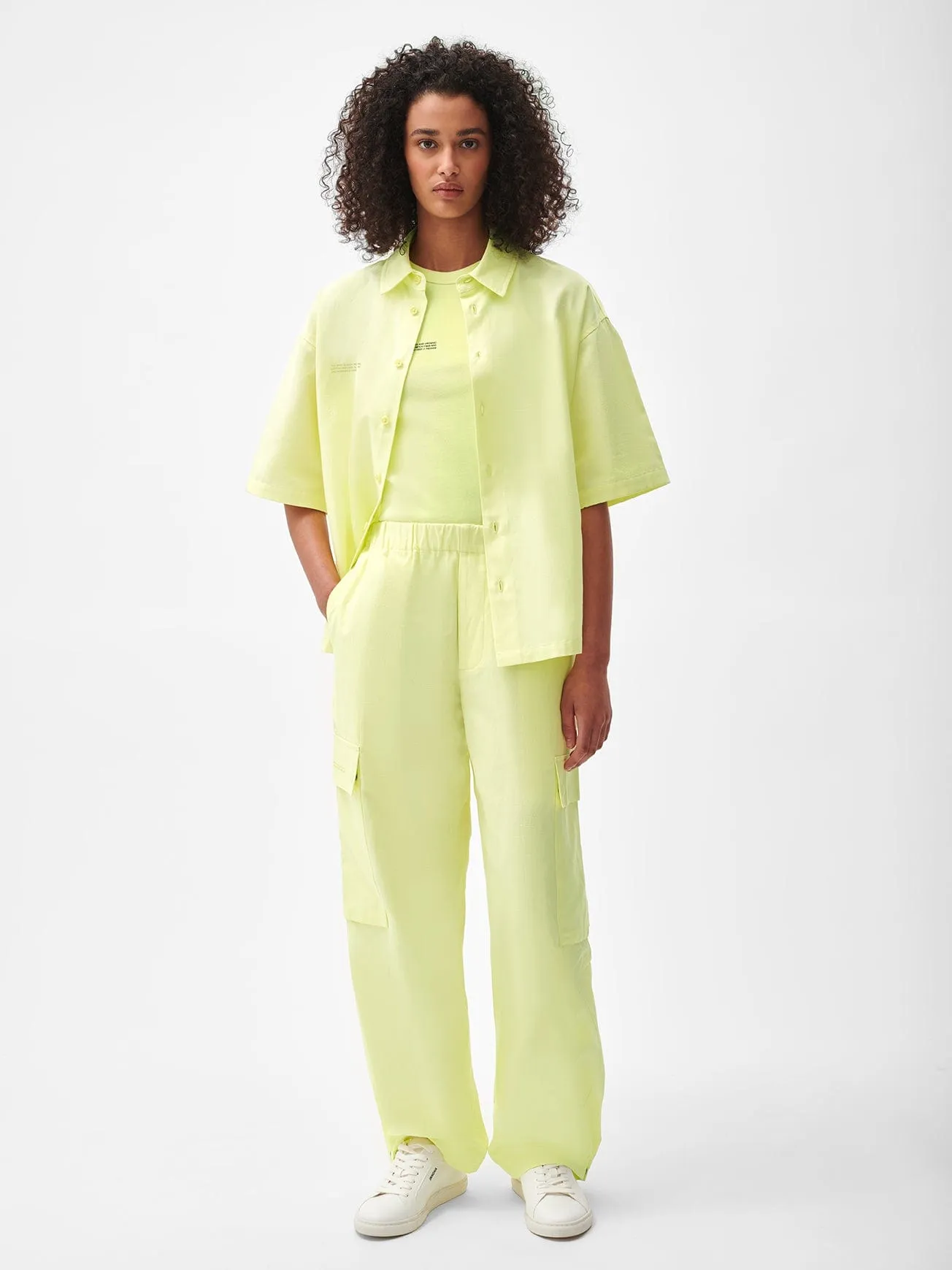 Womens Organic Cotton Linen Cargo Pants—andes green sold by Pangaia product image thumbnail 2