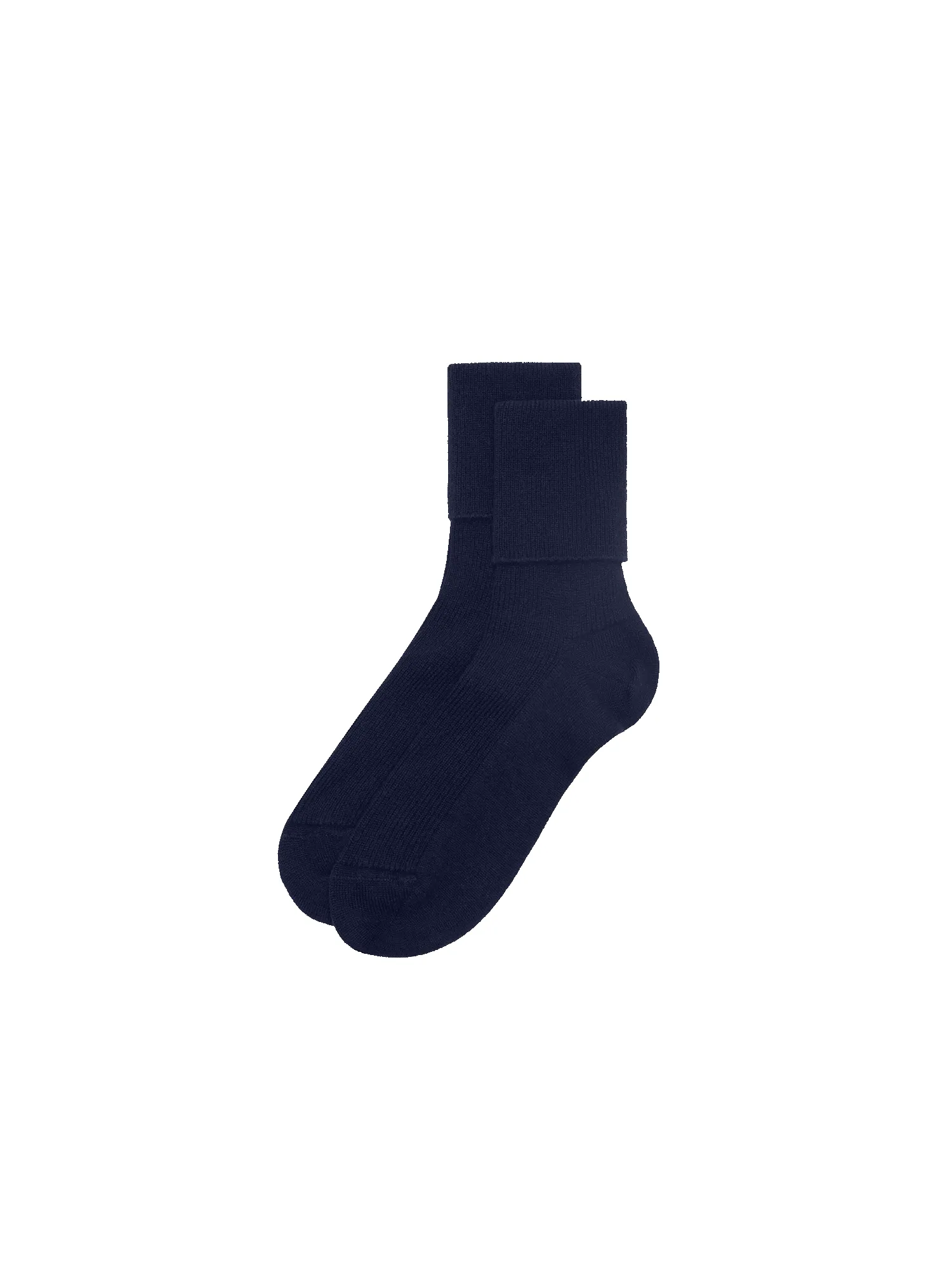 Cashmere Ribbed Ankle Socks—dark navy sold by Pangaia product image thumbnail 2