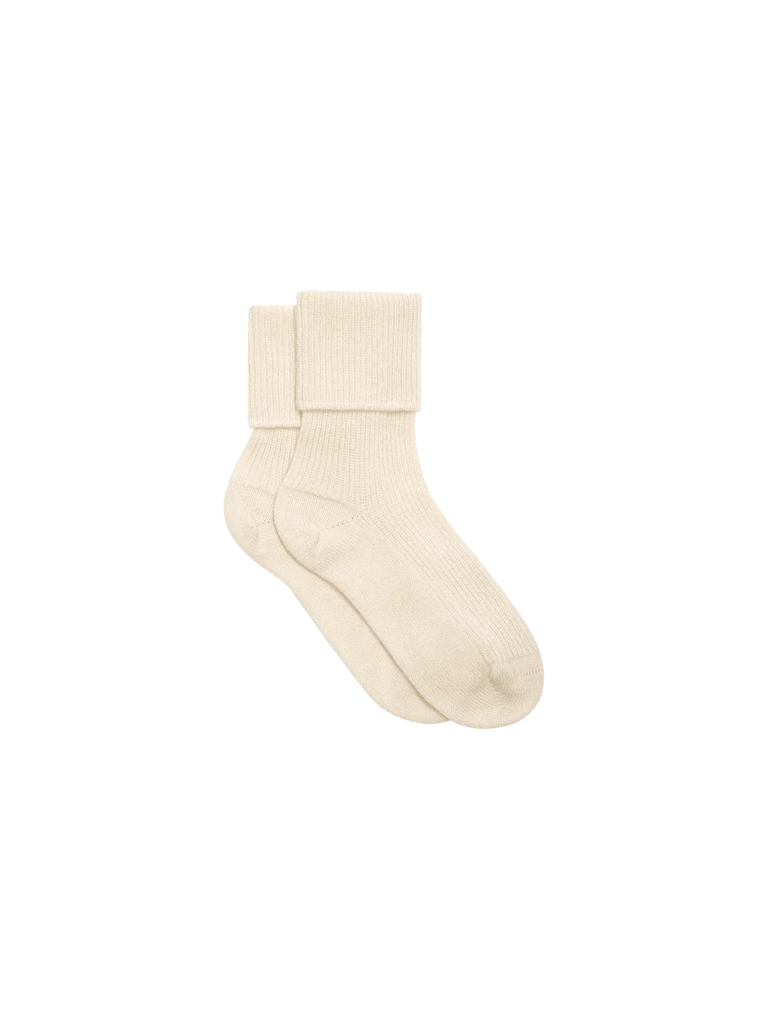 Cashmere Bed Socks—ecru ivory sold by Pangaia