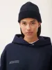 Cashmere Ribbed Beanie—dark navy sold by Pangaia