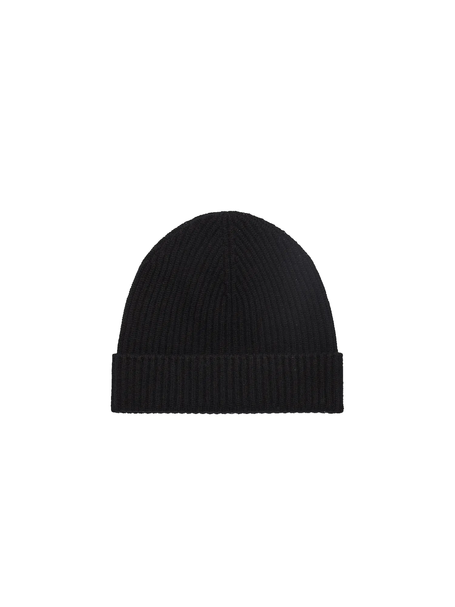 Cashmere Ribbed Beanie—black sold by Pangaia