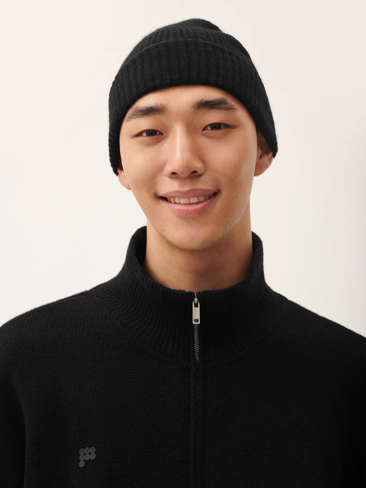 Cashmere Ribbed Beanie—black sold by Pangaia product image thumbnail 2