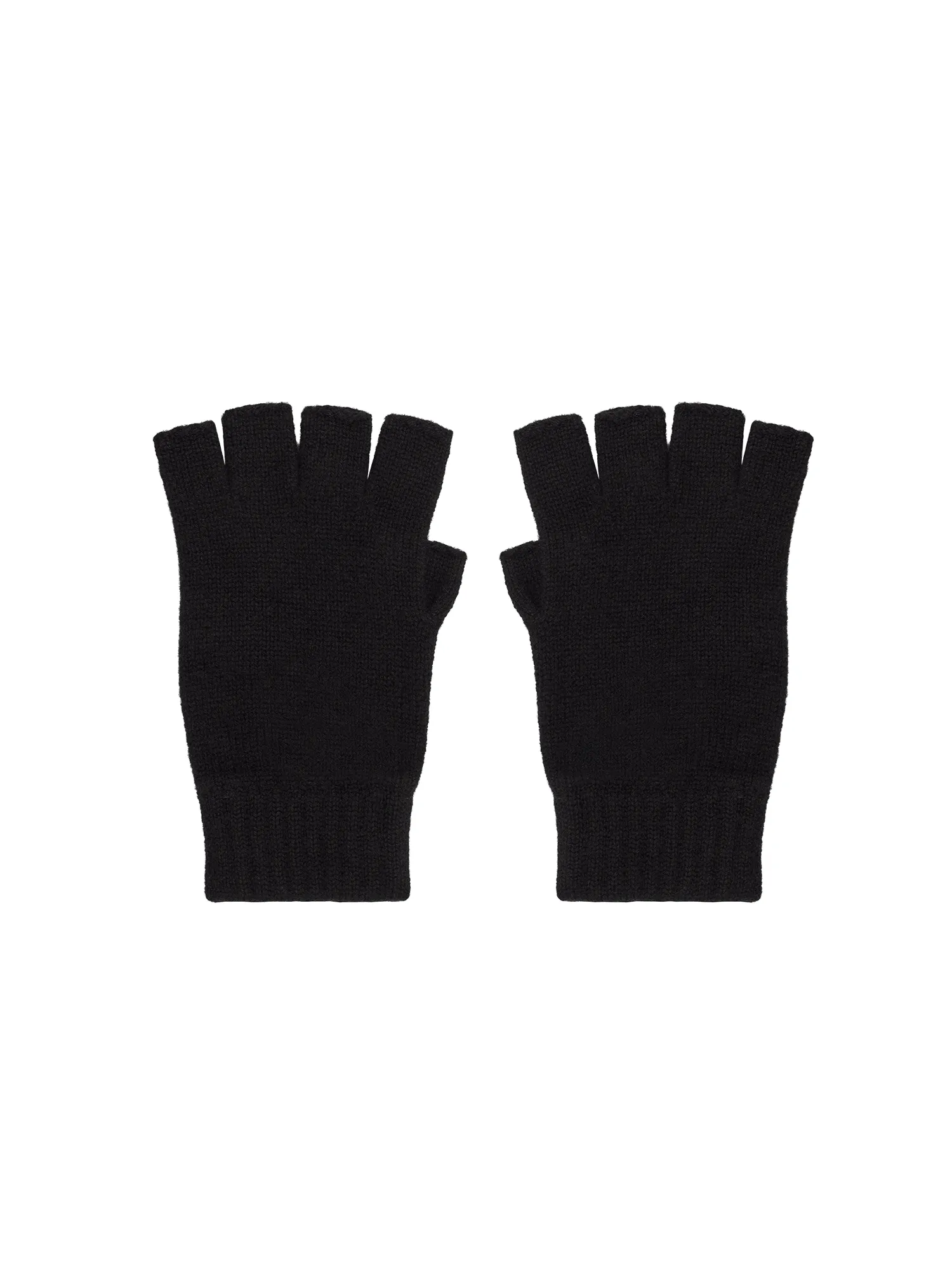 Cashmere Fingerless Gloves—black sold by Pangaia