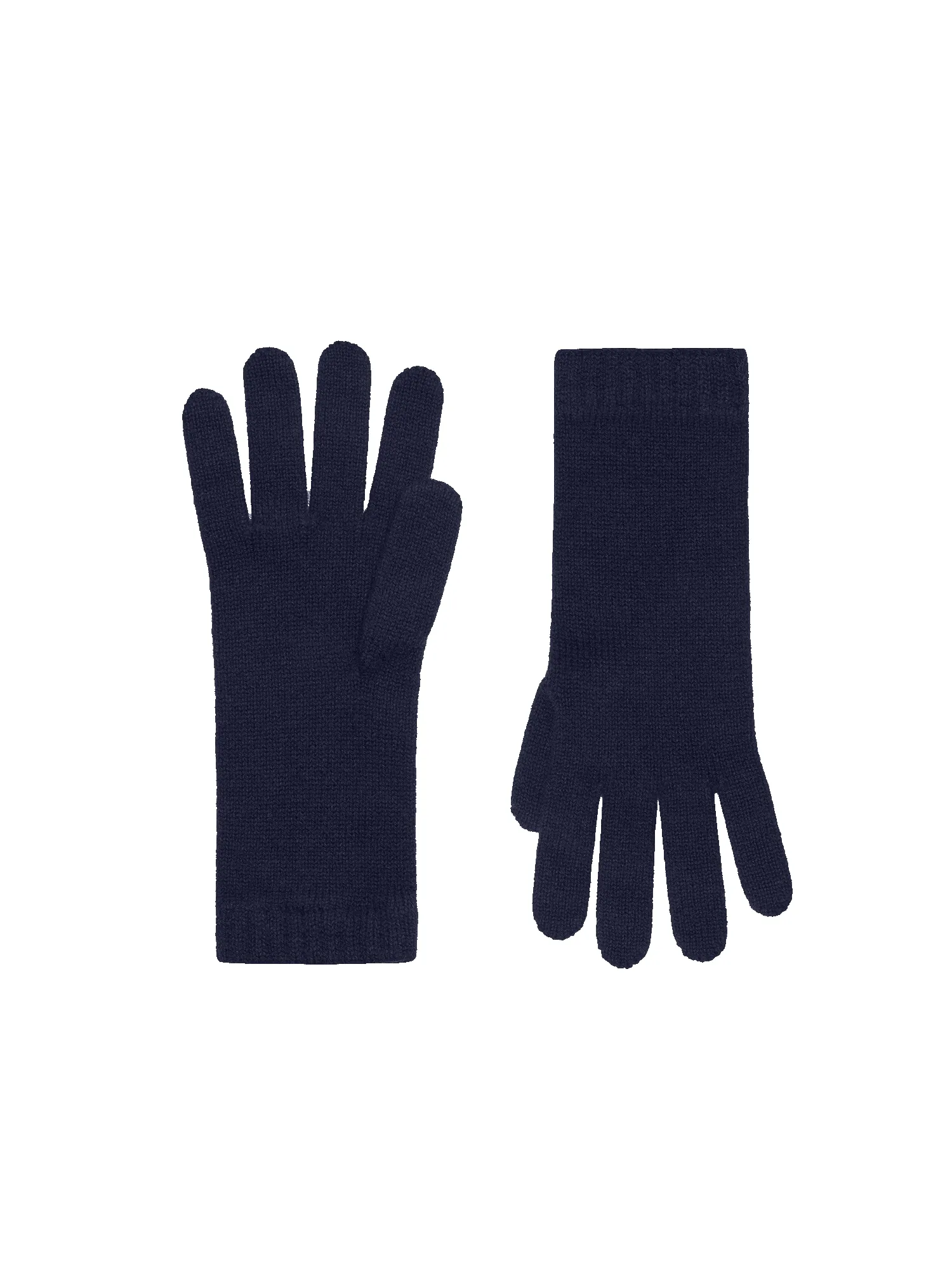 Cashmere Short Cuff Gloves—dark navy sold by Pangaia