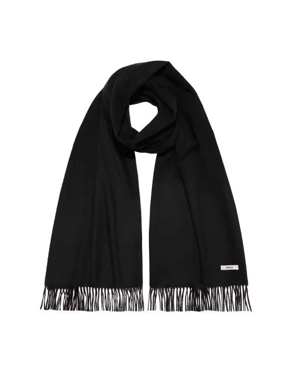 Cashmere Plain Stole—black sold by Pangaia