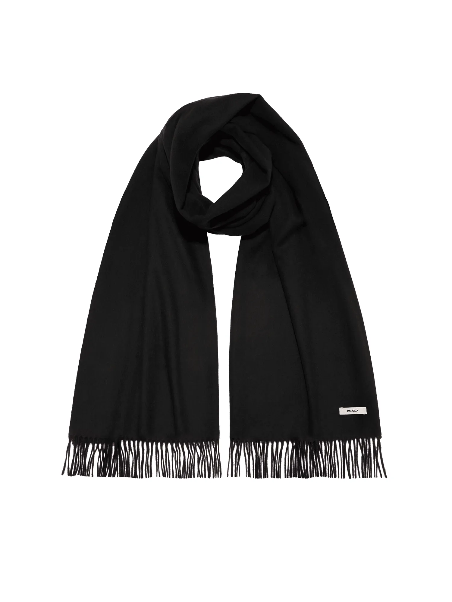Cashmere Plain Stole—black sold by Pangaia