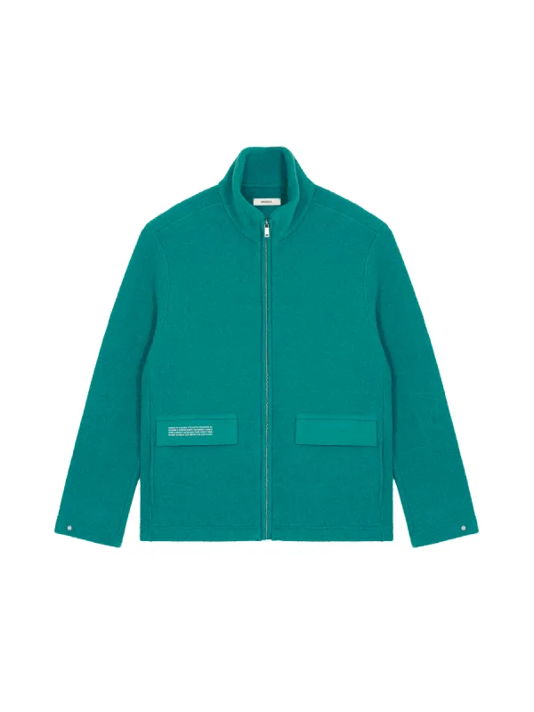 Women's DNA Utility Wool Jacket—scarab teal sold by Pangaia