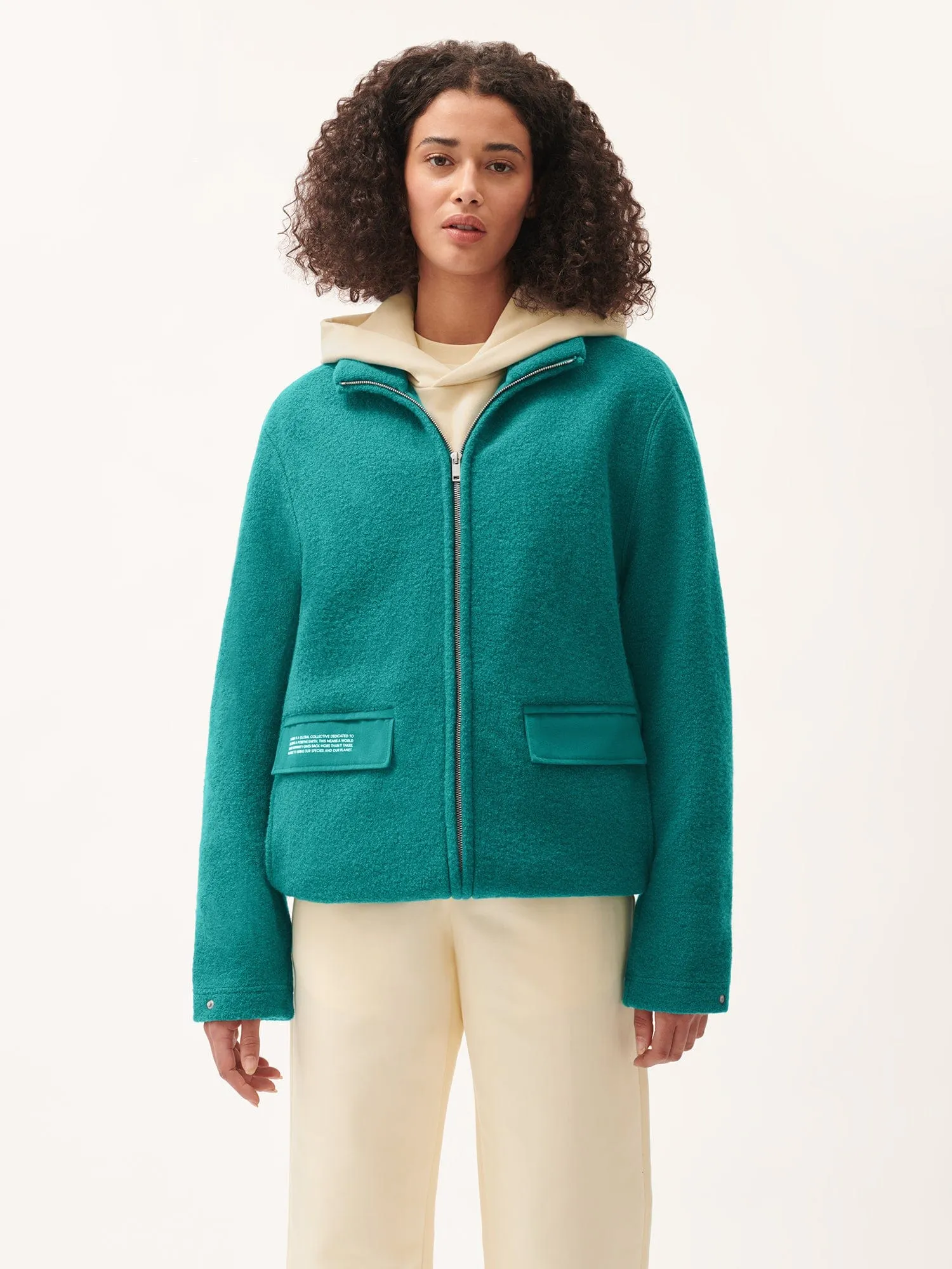 Womens DNA Utility Wool Jacket—scarab teal sold by Pangaia product image thumbnail 2