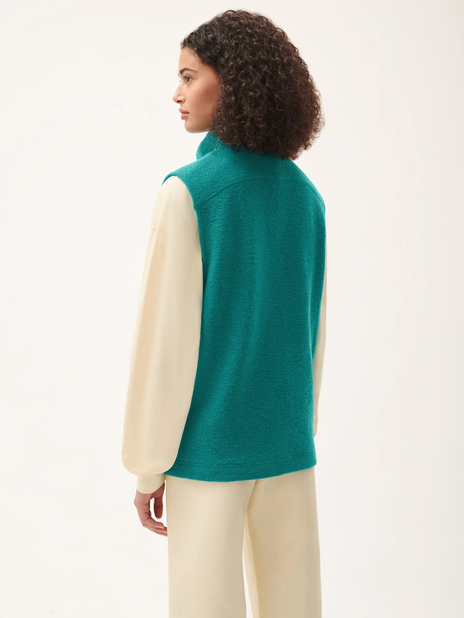 Womens DNA Utility Wool Gilet—scarab teal sold by Pangaia product image thumbnail 3
