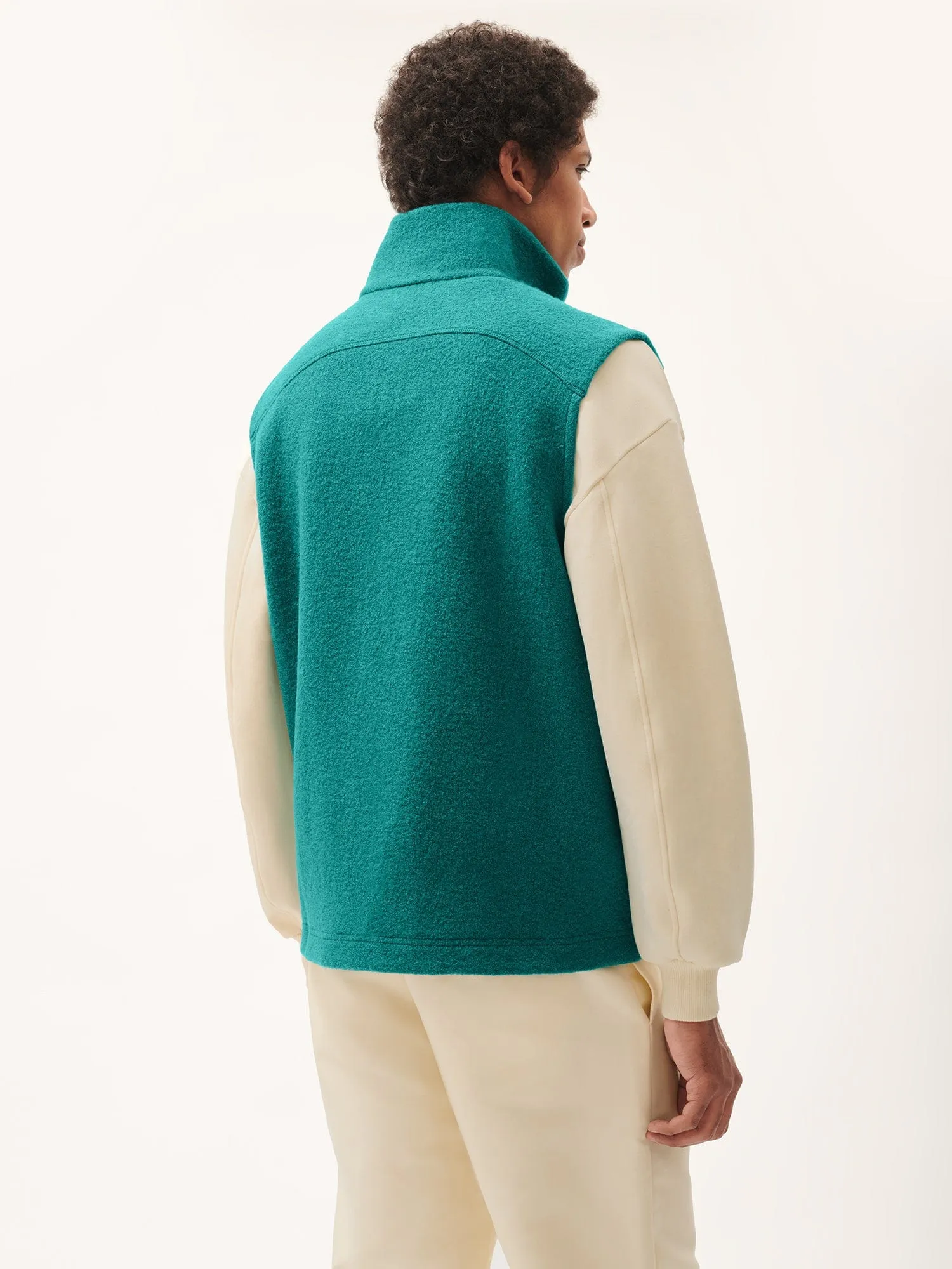 Mens DNA Utility Wool Gilet—scarab teal sold by Pangaia product image thumbnail 3