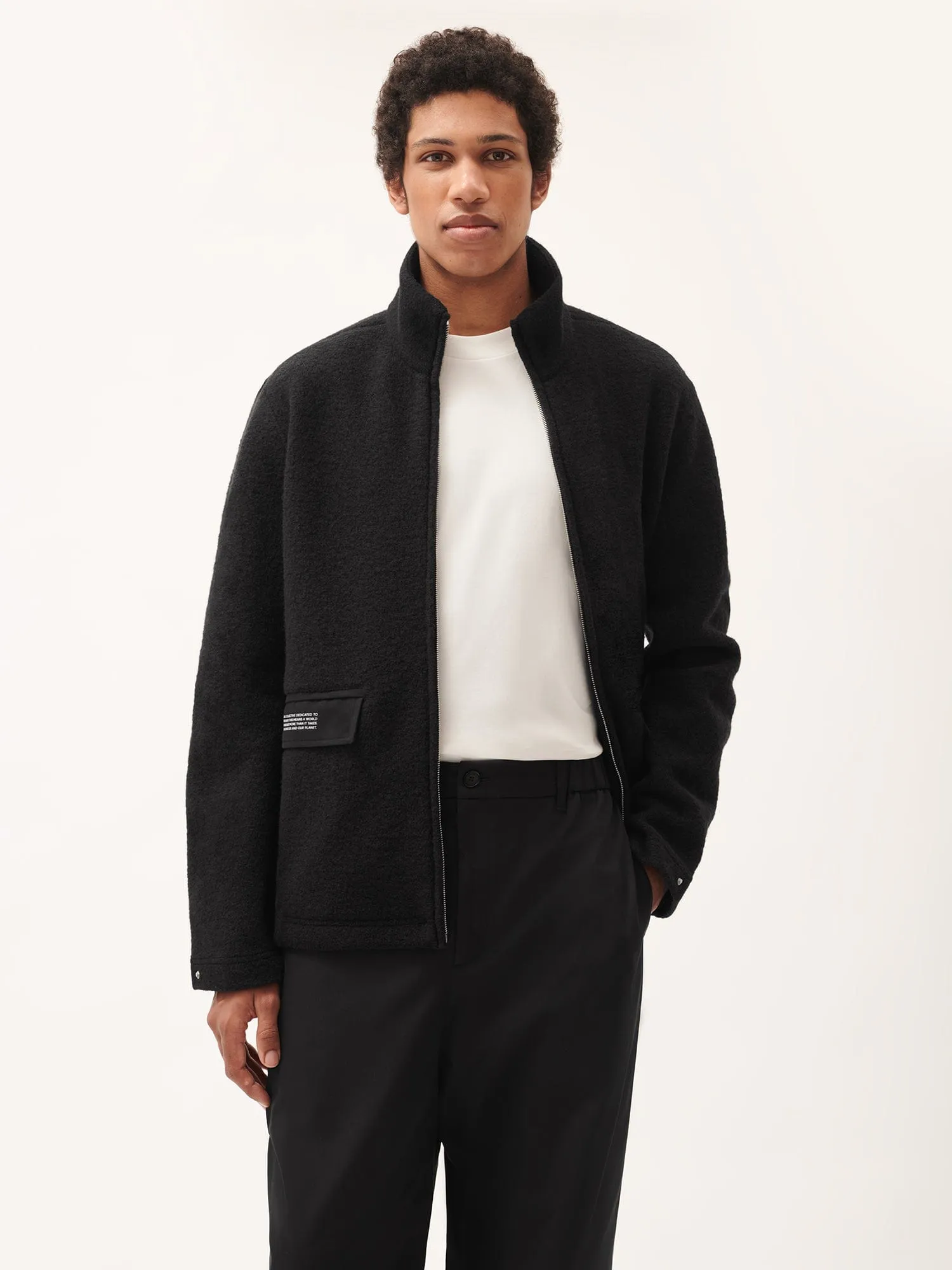 Mens DNA Utility Wool Jacket—black sold by Pangaia product image thumbnail 2