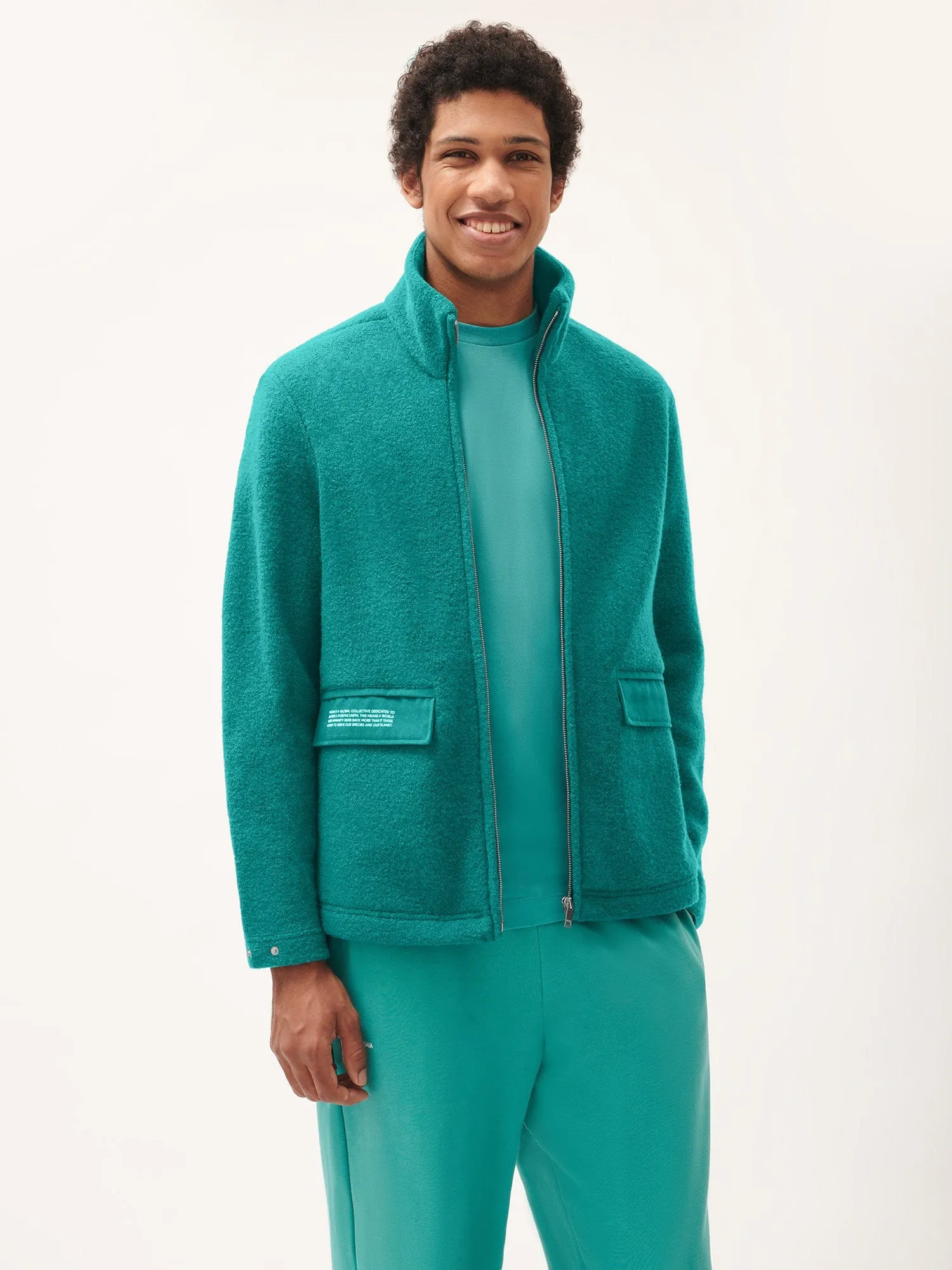 Mens DNA Utility Wool Jacket—scarab teal sold by Pangaia product image thumbnail 2