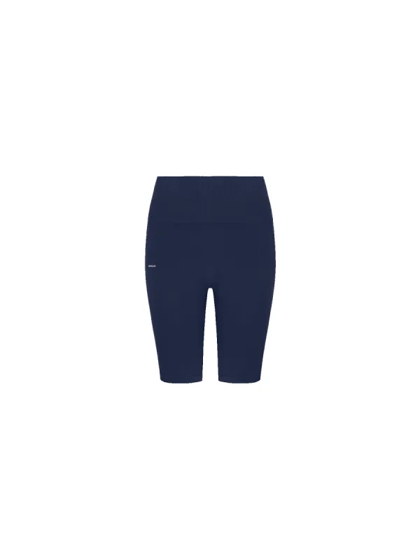 Womens 365 Cotton Stretch Cycle Shorts—Navy sold by Pangaia