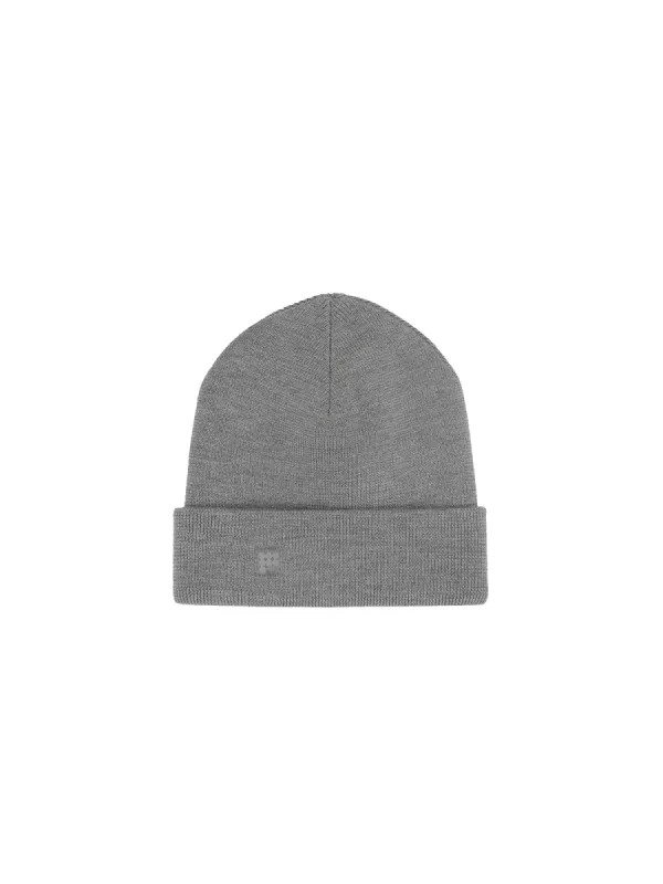 Regenerative Merino Wool Beanie—grey marl sold by Pangaia