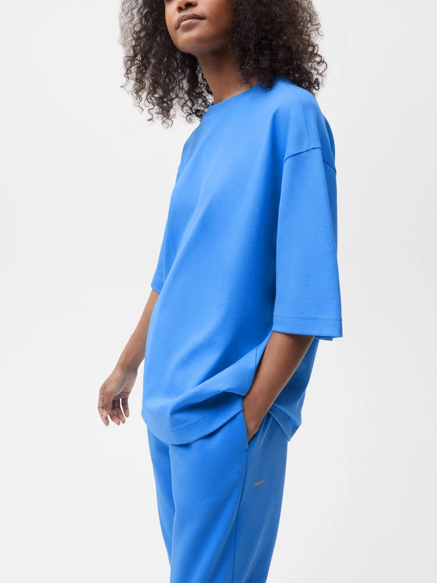 In Conversion Cotton Boxy T-shirt—water blue sold by Pangaia product image thumbnail 5