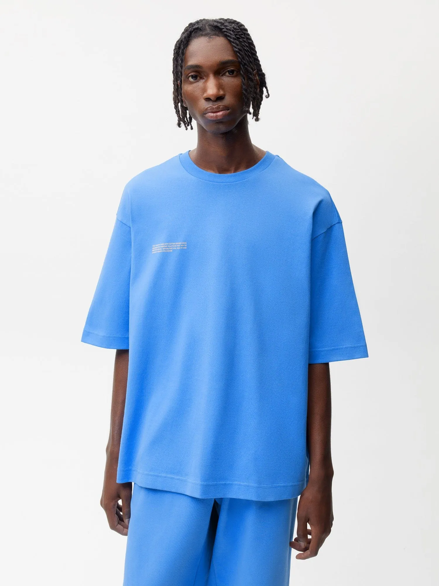 In Conversion Cotton Boxy T-shirt—water blue sold by Pangaia product image thumbnail 3