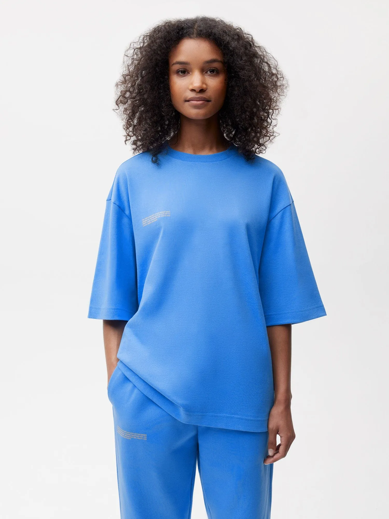In Conversion Cotton Boxy T-shirt—water blue sold by Pangaia product image thumbnail 2