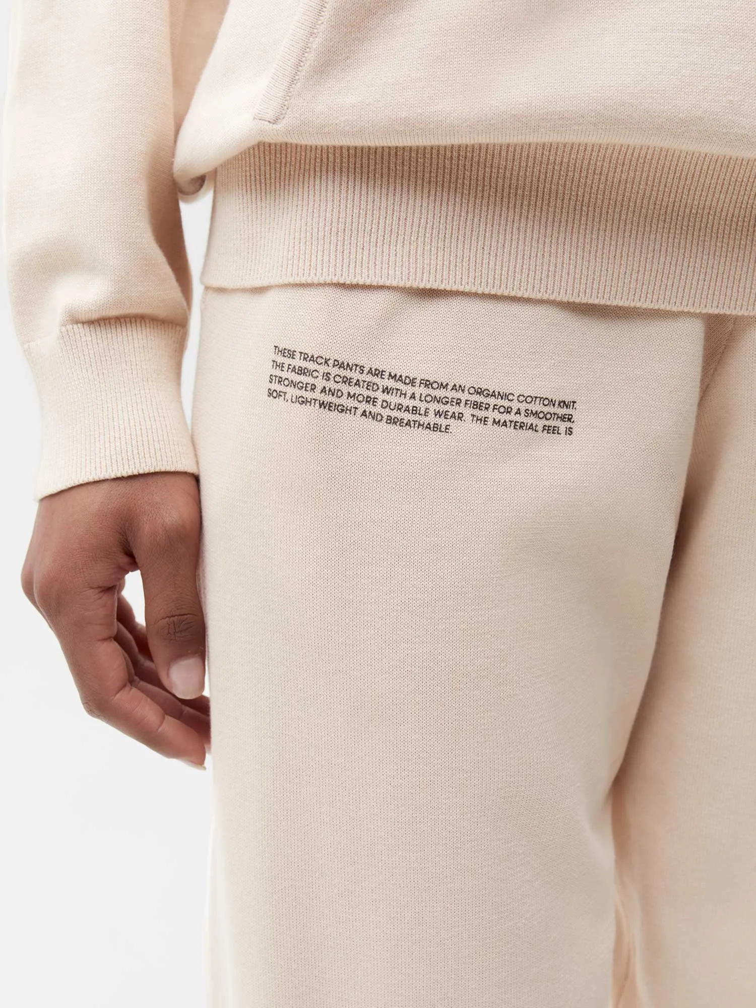 Organic Cotton Knit Track Pants—sand sold by Pangaia product image thumbnail 5