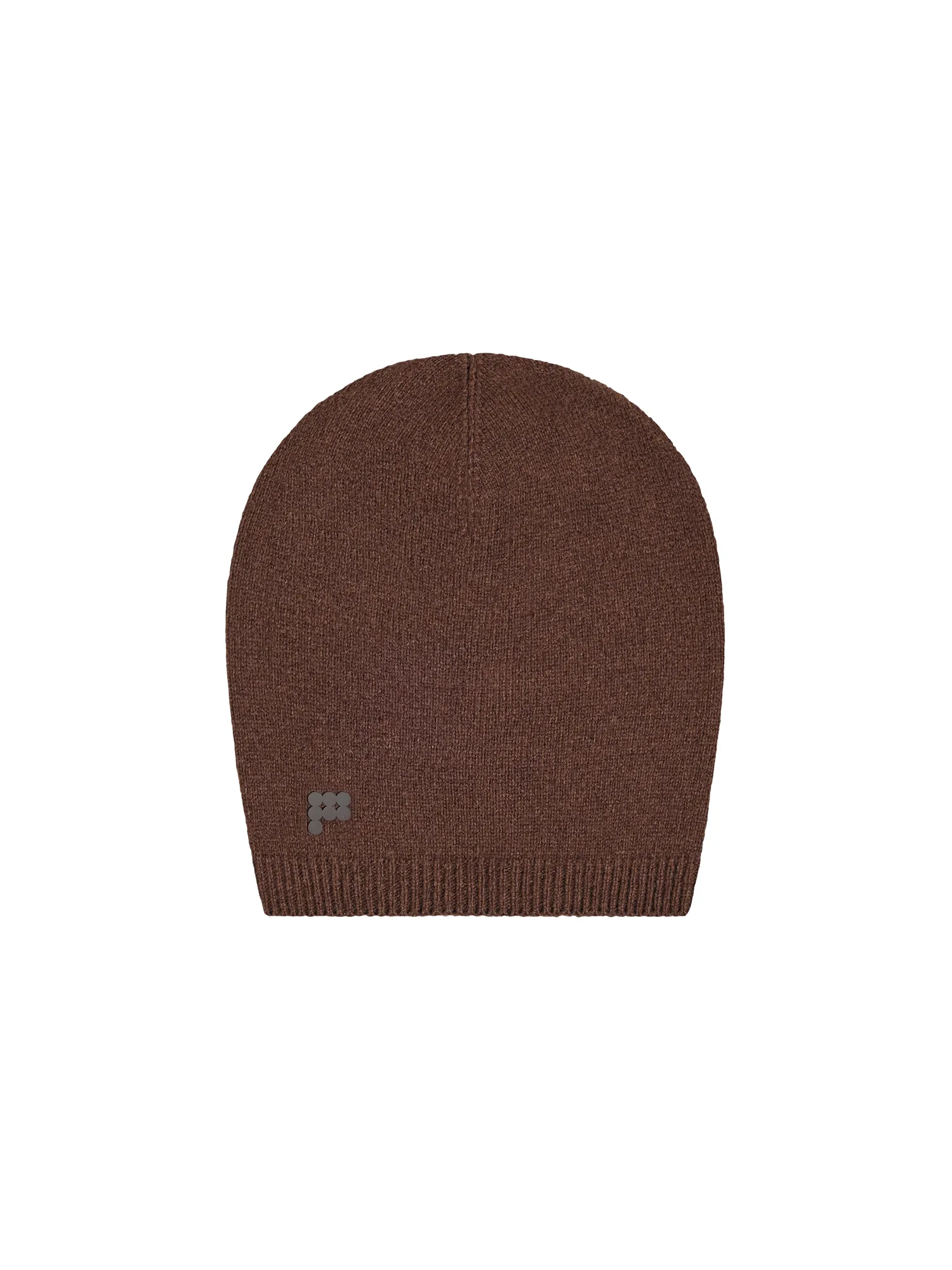 Recycled Cashmere Beanie—chestnut brown sold by Pangaia