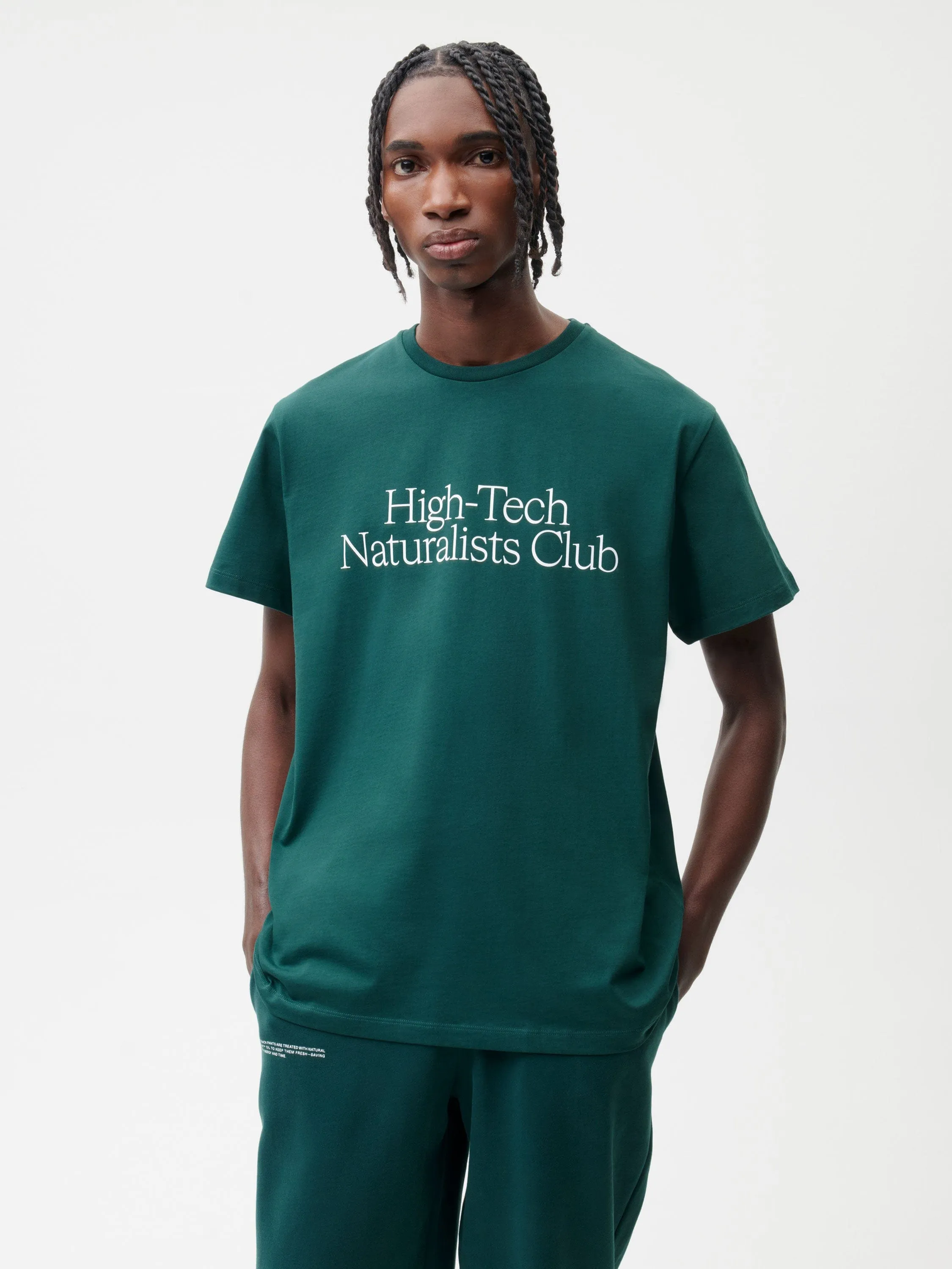 Mens High-Tech Naturalists Club T-shirt—foliage green sold by Pangaia product image thumbnail 2