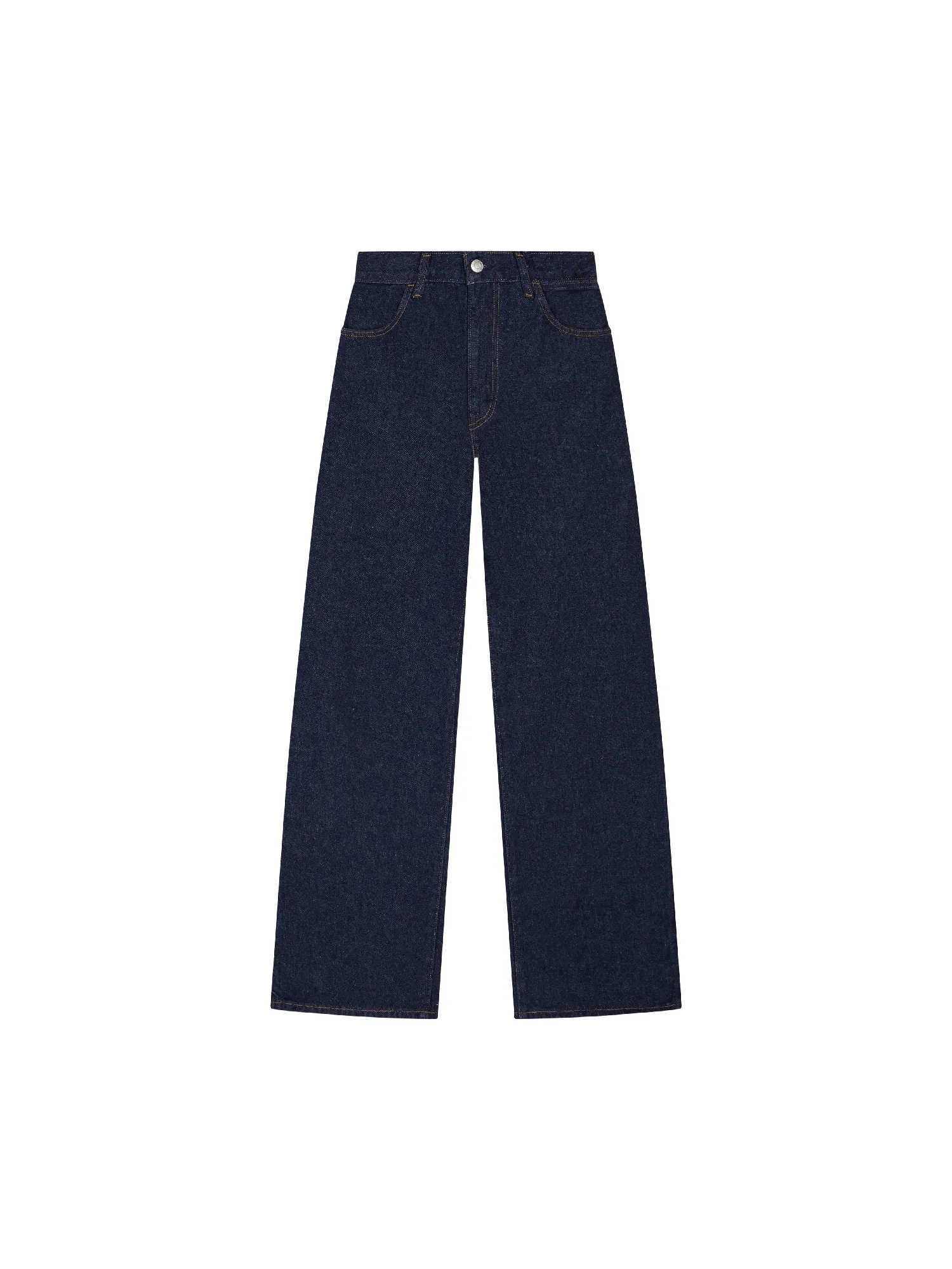 Womens Hemp Denim High-Rise Wide leg Jeans—rinse wash sold by Pangaia