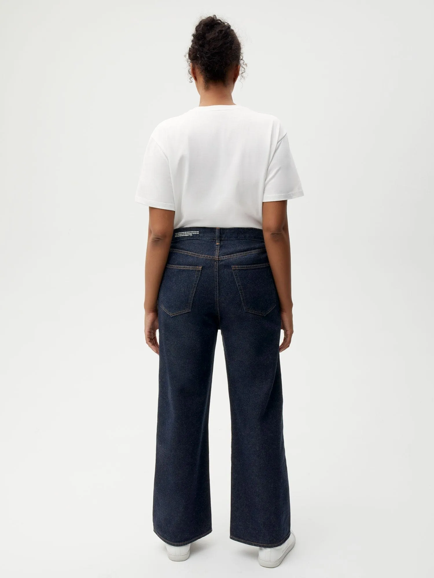 Womens Hemp Denim High-Rise Wide leg Jeans—rinse wash sold by Pangaia product image thumbnail 5