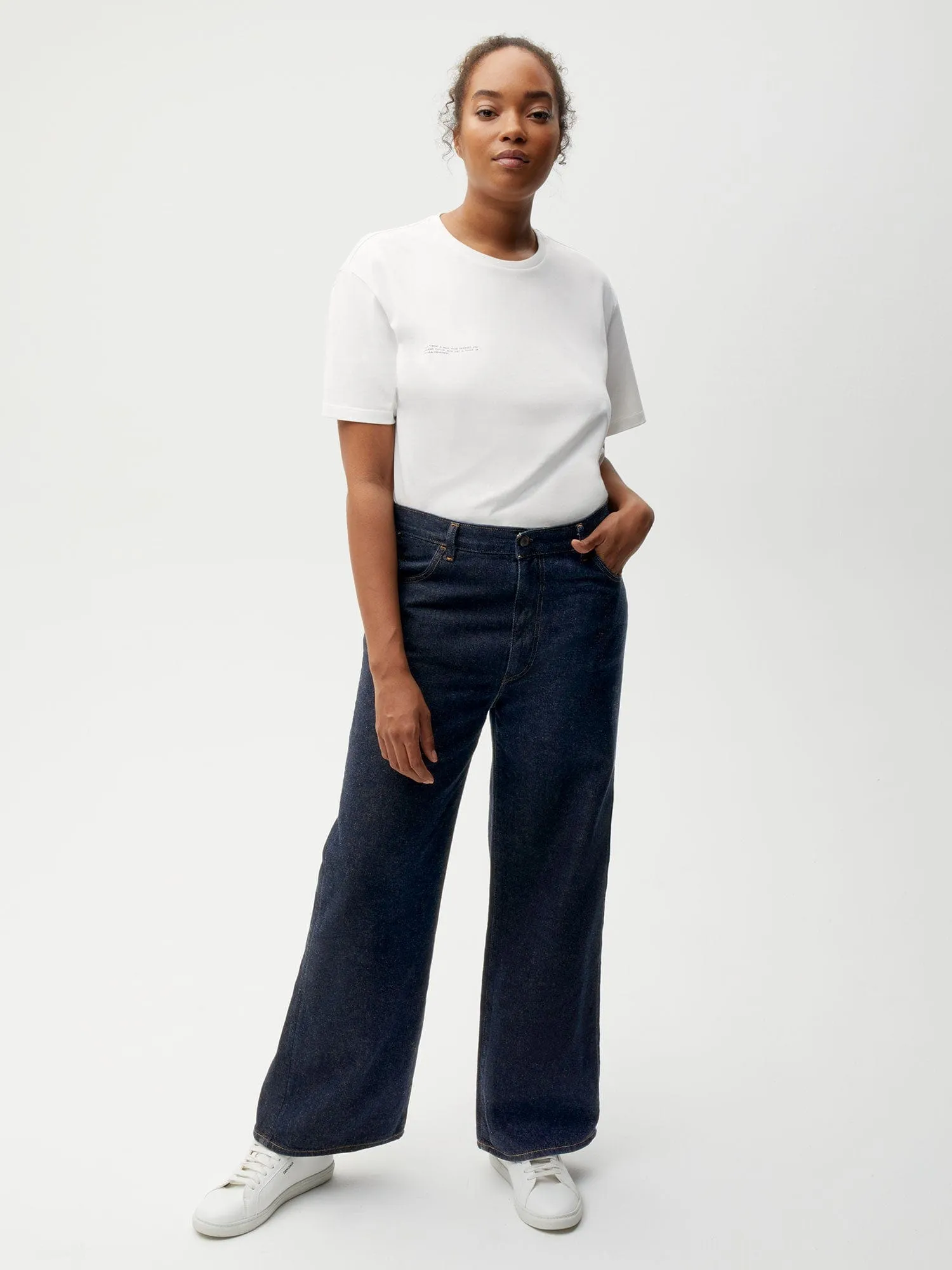 Womens Hemp Denim High-Rise Wide leg Jeans—rinse wash sold by Pangaia product image thumbnail 3