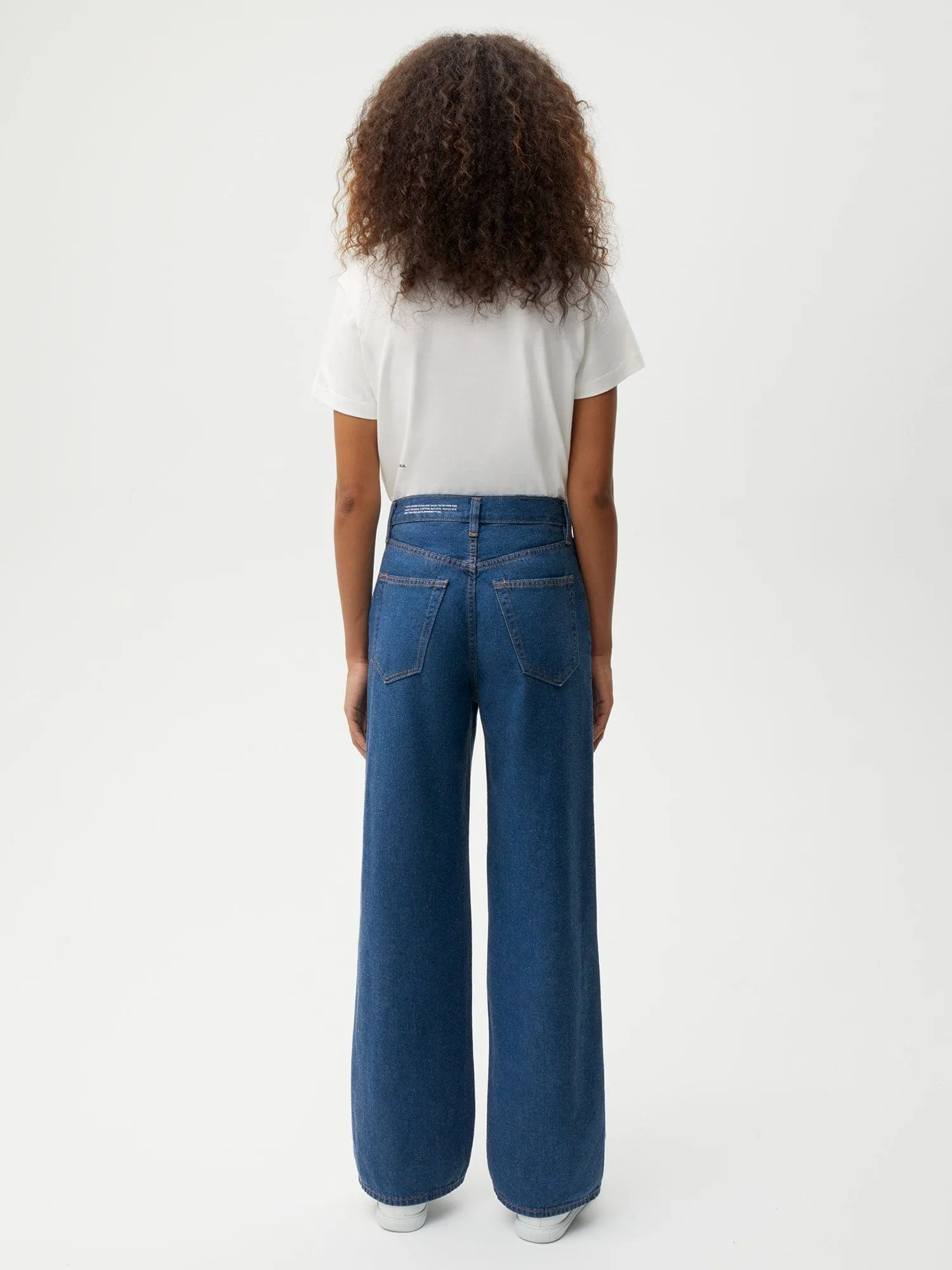 Womens Hemp Denim High-Rise Wide leg Jeans—mid wash sold by Pangaia product image thumbnail 4