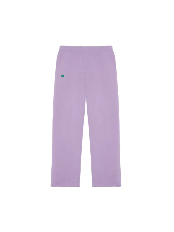 Mens Recycled Cashmere Loose Track Pants—orchid purple sold by Pangaia