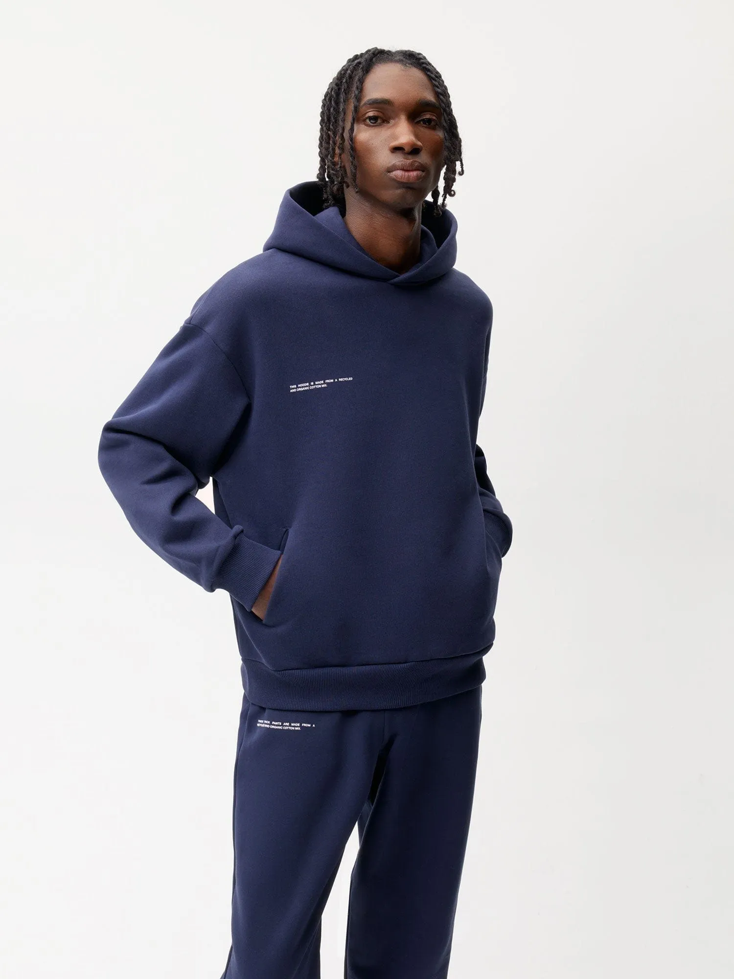 Mens 365 Heavyweight Hoodie—navy blue sold by Pangaia product image thumbnail 2