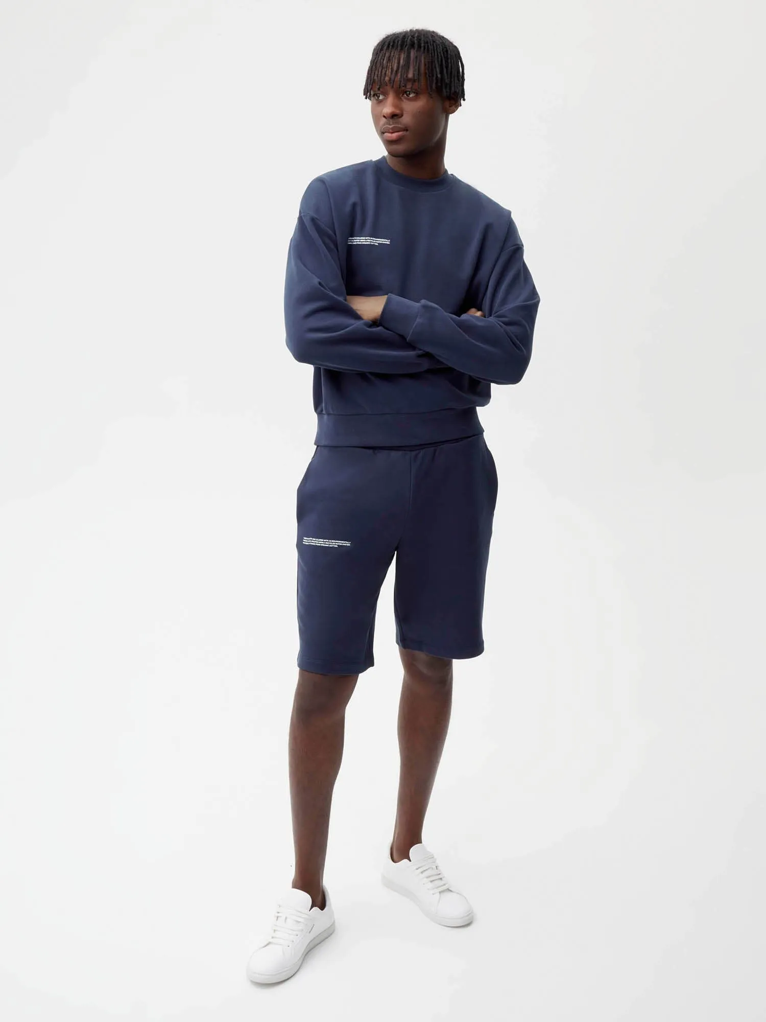 Mens 365 Midweight Long Shorts—navy sold by Pangaia product image thumbnail 3