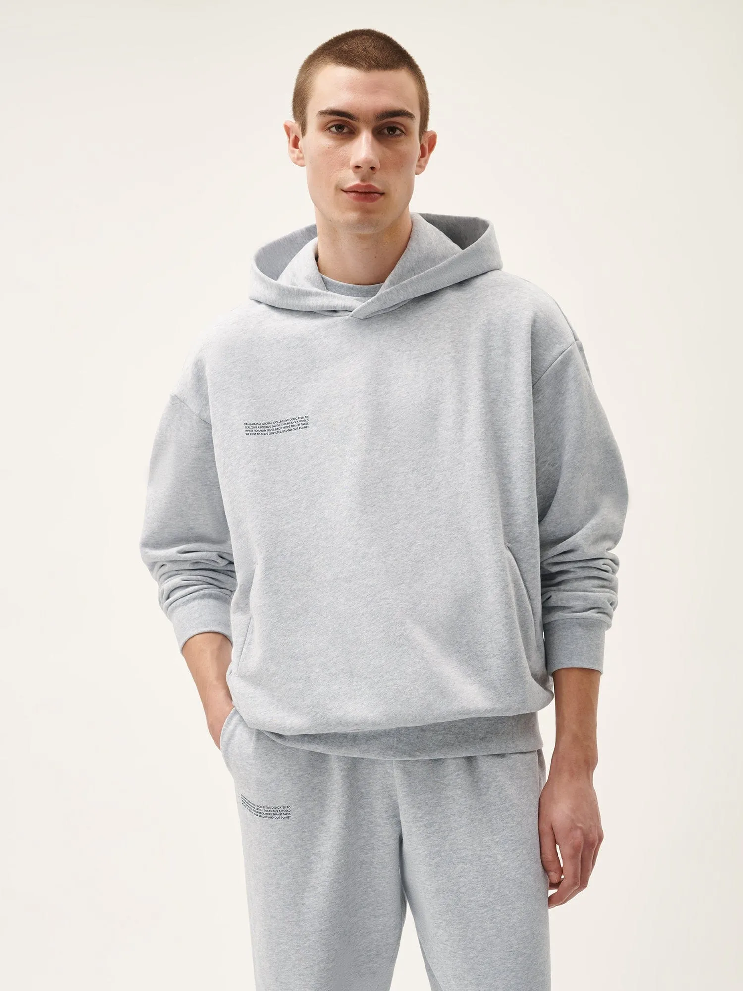 Mens 365 Midweight Hoodie—grey marl sold by Pangaia product image thumbnail 2