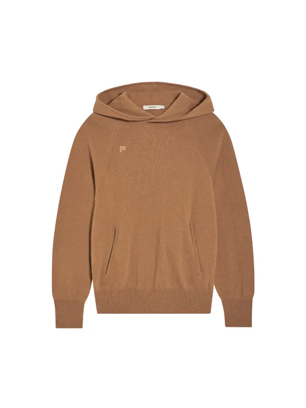 Womens Recycled Cashmere Hoodie—camel sold by Pangaia