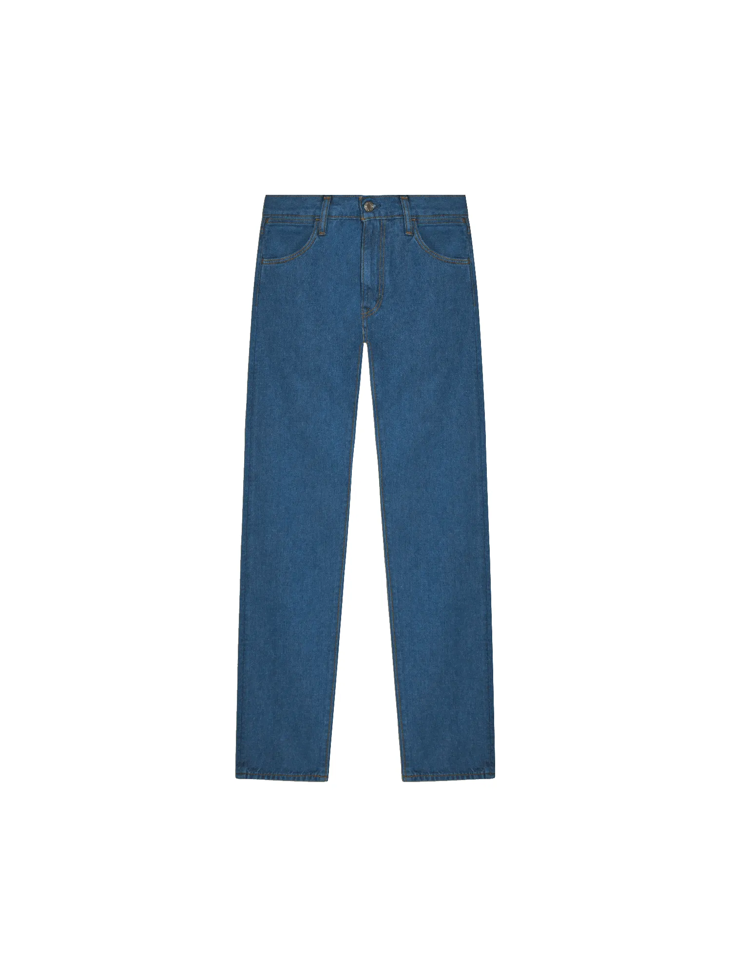 Womens Hemp Denim Straight-Leg Jeans—mid wash sold by Pangaia