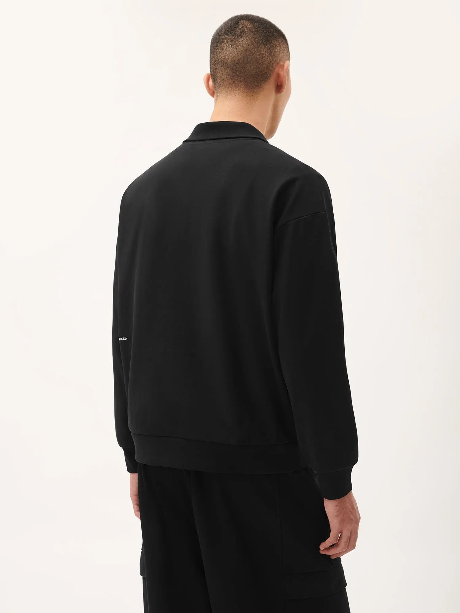 Mens DNA Double Jersey Half Zip Sweatshirt—black sold by Pangaia product image thumbnail 3