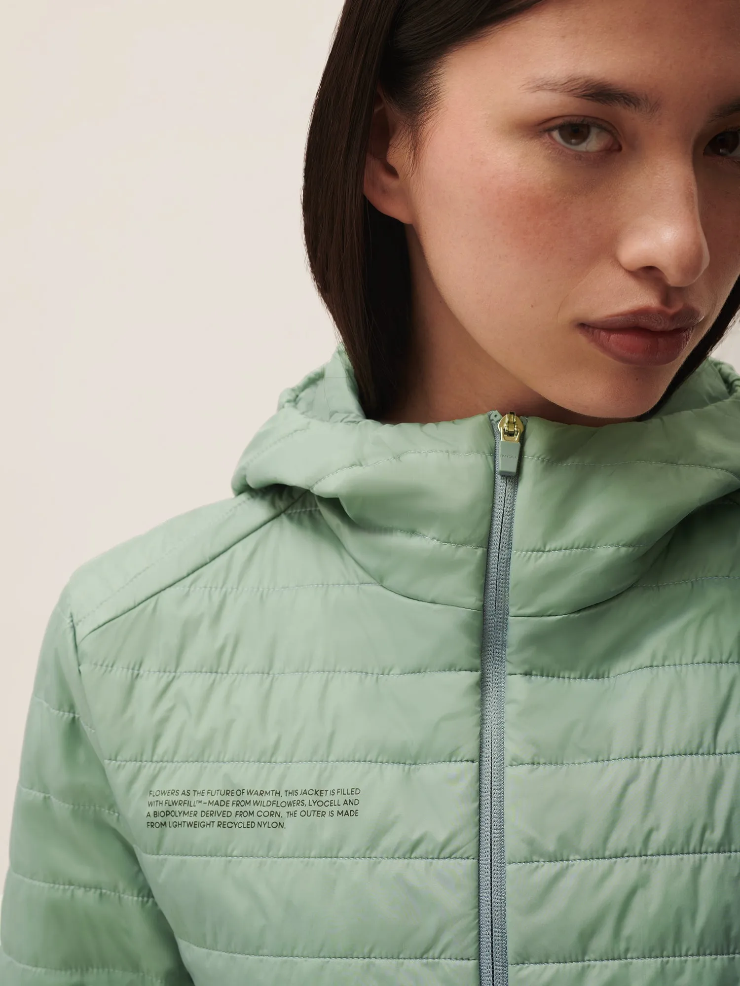 Womens Flower-Warmth Lite Jacket—Sage Green sold by Pangaia product image thumbnail 5