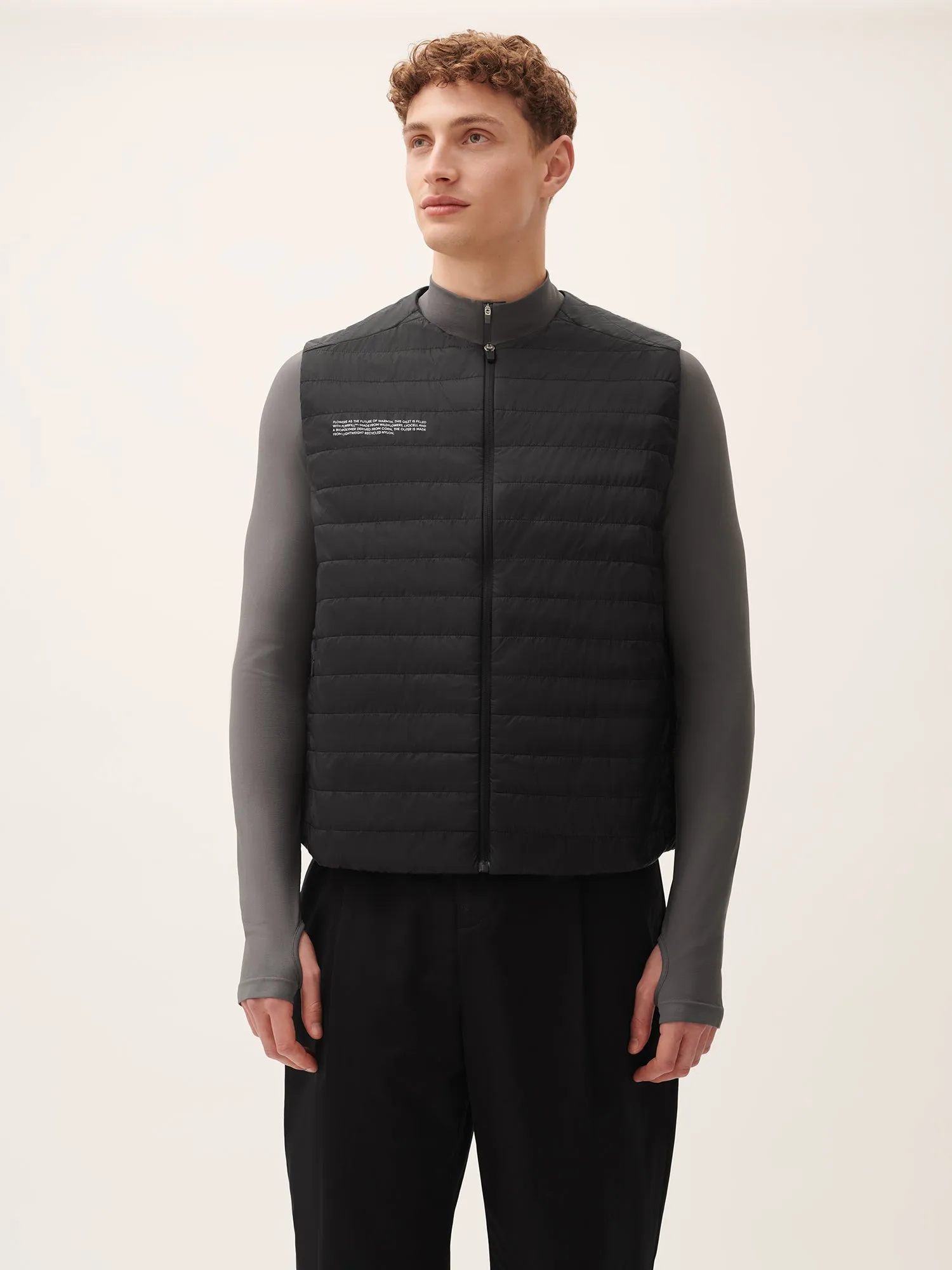 Mens Flower-Warmth Lite Gilet—Black sold by Pangaia product image thumbnail 2