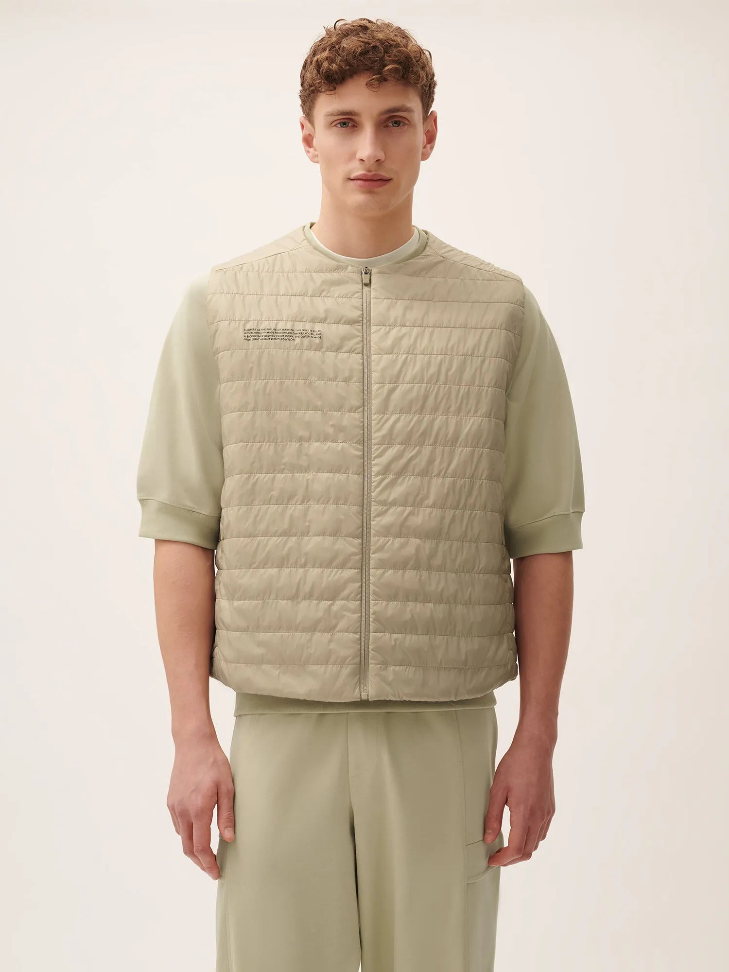 Mens Flower-Warmth Lite Gilet—Wheat Beige sold by Pangaia product image thumbnail 2